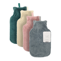 Hot Water Bottles With Plush Jacquard Lattice Cover