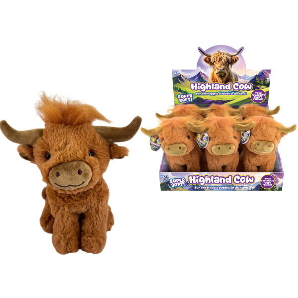 18cm Plush Highland Cow In Display Box