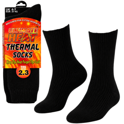 Ladies Ultimate Heat 2.3 Tog Thermal Socks - Black