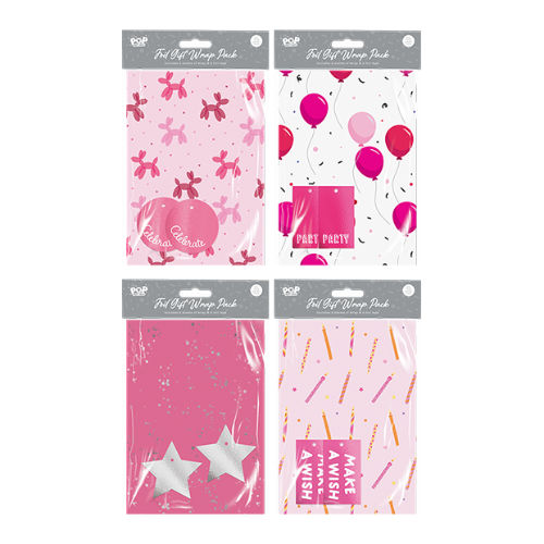 Girls Foil Gift Wrapping Paper