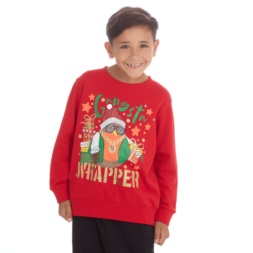 Childrens Christmas Design Printed Fleece Jumper