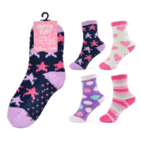 Girls Single Pair Cosy Socks With Gripper