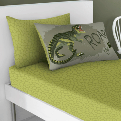 Kids Single Fitted Sheet - Roar Dinosaur