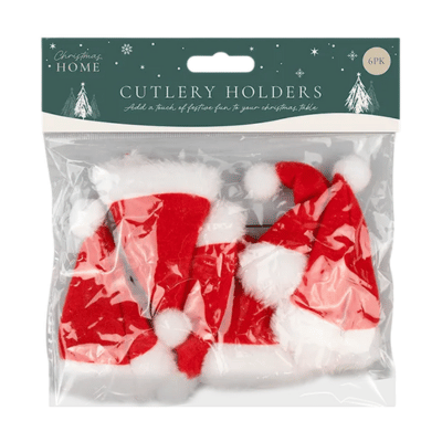 Santa Hat Cutlery Holders 6 Pack