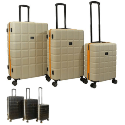 Hard Shell Block Design Lightweight 3 Piece Luggage Set