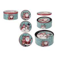 Christmas Design Storage Tins Set Of 3