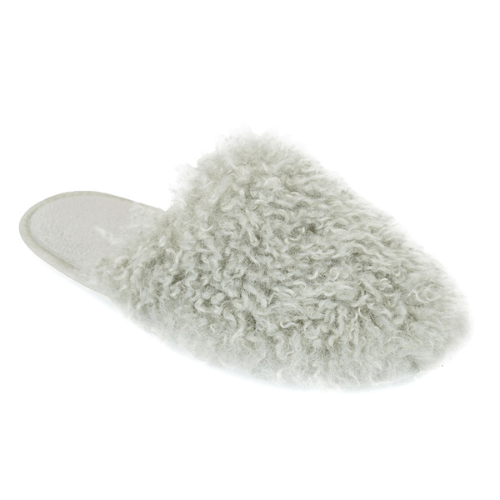 Ladies Long Pile Mole Slippers Grey | Wholesale Slippers | Slipper ...