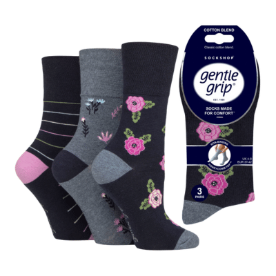 Ladies Gentle Grip Socks Opulent Blossom