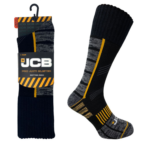 JCB 1 Pair Mens Pro Anti-Blister Work Sock 6-8.5
