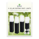 4 Pack Rattan Effect Solar Lights