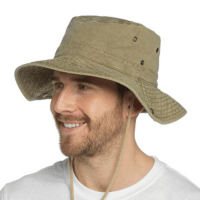 Mens Stonewashed Khaki Safari Hat