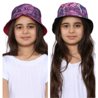 Girls Botanical Design Bucket Hat
