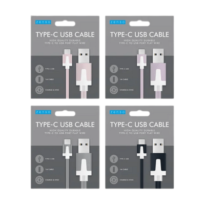 High Quality USB Flat To Type-C Cable 1M