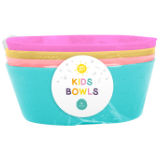 Kids Plastic Bowls 12cm Diameter 4 Pack