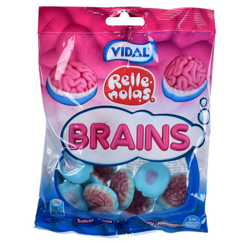 Strawberry Brains Sweets 100g Bag