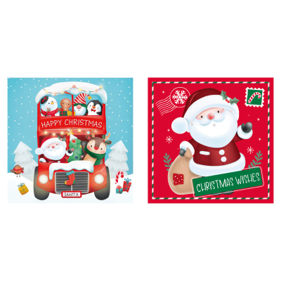 Cute Santa 20 Pack Christmas Cards