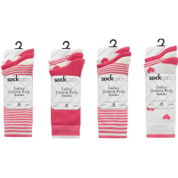 Ladies 3 Pack Cotton Socks - Celebration Stripes