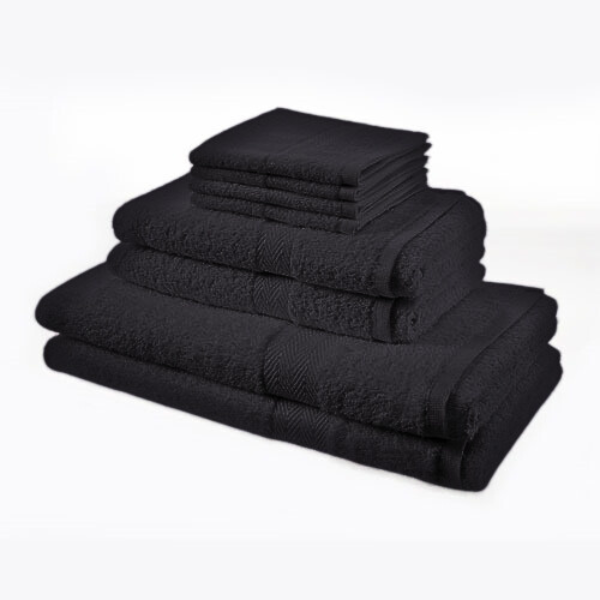 Luxury 8 Piece Oxford Towel Bale Black