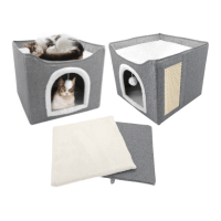 Folding Cat House Dark Grey 40x40x34cm