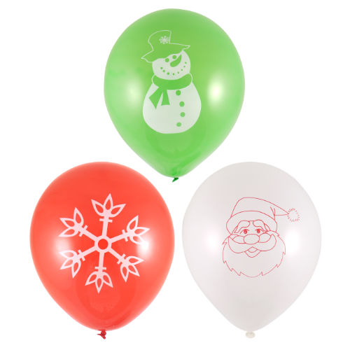 Christmas Print Balloons 12 Pack