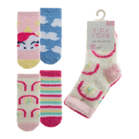 Baby Girls 2 Pack Snuggle Design Cosy Socks