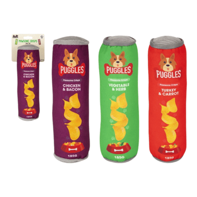 Canvas Puggles Can Squeak & Crinkle Pet Toy