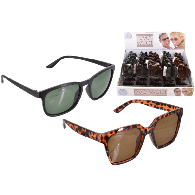 Adults Plastic Frame Sunglasses In Display Box