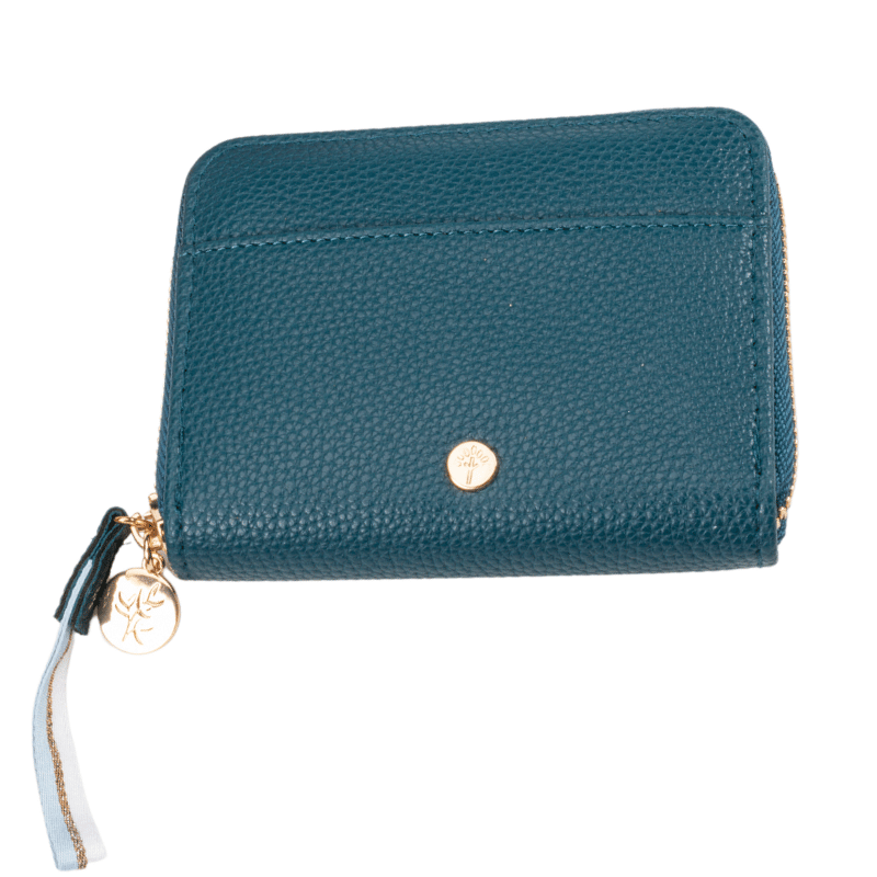 Faux Leather Small Zip Purse Teal
