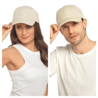 Adults Linen-Blend Baseball Cap - Beige