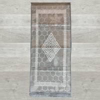 Greek Style Rug Runner Grey with White Design