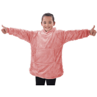 The Kids Eskimo Oversized Cosy Reversible Sherpa Hoodie - Pink