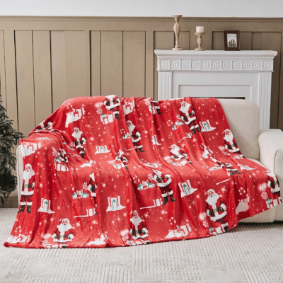 Christmas Design Flannel Throw - Jolly Santa 170x230cm