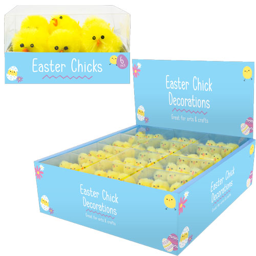Easter Chicks Decorations 6 Pack