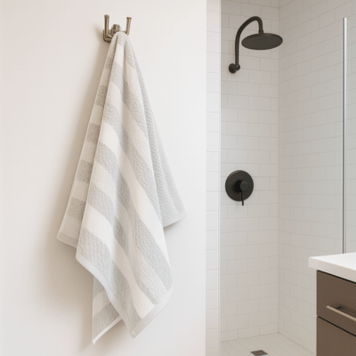 Royal Stripe Bath Towels Grey