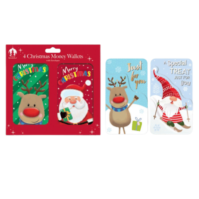 4 Pack Cute Christmas Design Money Wallets