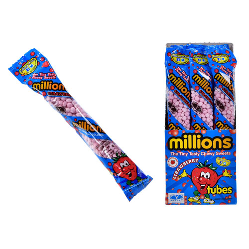 Strawberry Millions Sweets 60g Tubes