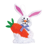 40cm Easter Tinsel Decoration - Bunny & Carrot