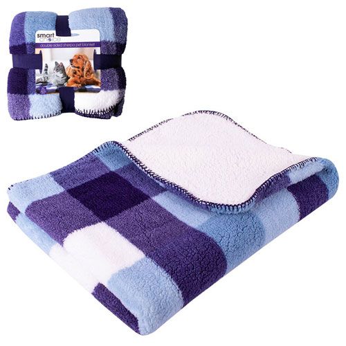 Luxury Sherpa Double Sided Pet Blanket Blue
