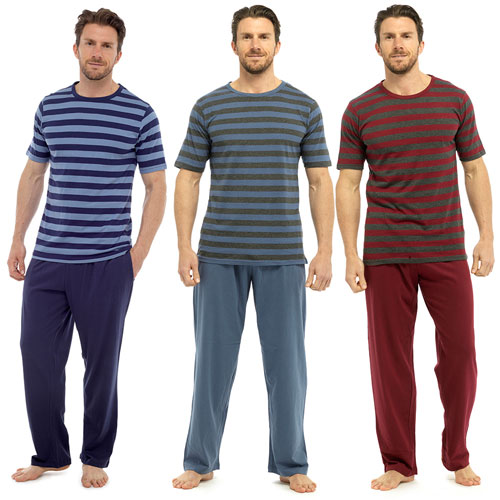 Mens Striped Short Sleeve Pyjama Set | Wholesale Mens Pyjamas ...