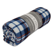 Fleece Blanket Chequered Blue Small