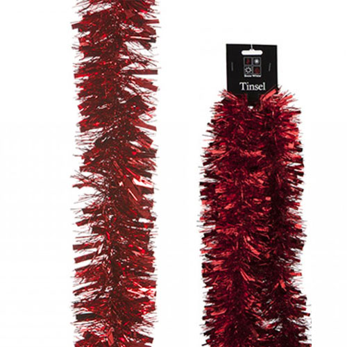 Christmas Decorative Red Thick & Thin Tinsel | Wholesale Christmas ...