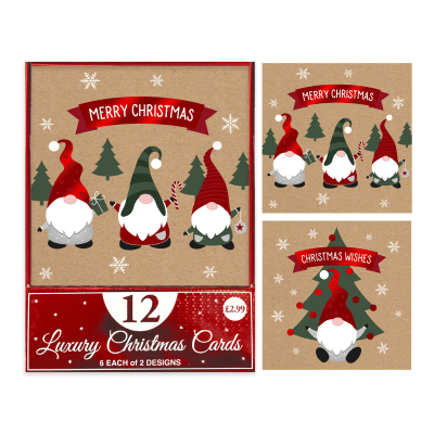 Gonk Design 12 Pack Christmas Cards