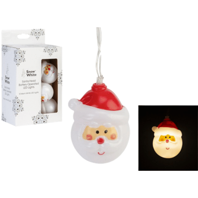 Battery Operated Santa Head LED Lights