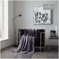 Charcoal Flannel Sherpa Throw