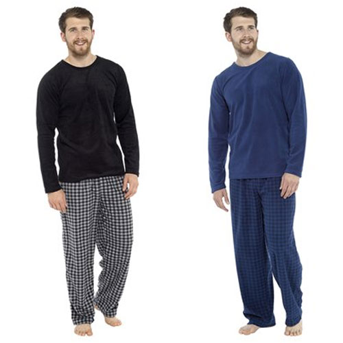 Mens Fleece Check Pyjama Set | Wholesale Mens Pyjamas | Wholesale Mens ...