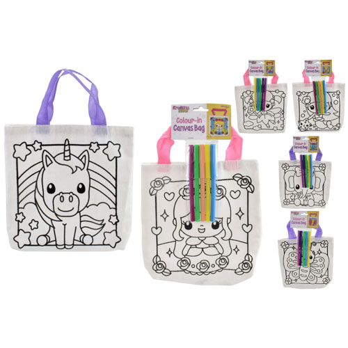 Colour Your Own Canvas Bag Girls