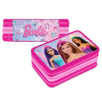 Official Barbie Filled 3 Zipped Pencil Case