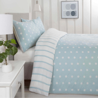 Spots And Stripes Luxury Brushed Easy Care Duvet Set