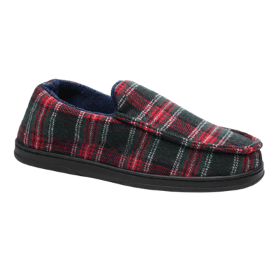 Mens Checked Full Slippers - Red