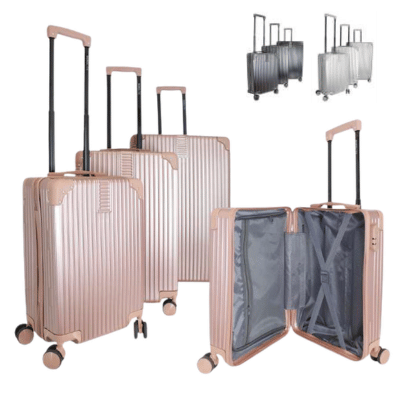 Lightweight Hard Shell 3 Piece Luggage Set With Reinforced Corners